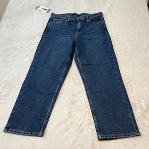 Calvin Klein Jeans Women Size 14 Dark Blue Straight Leg Denim Pants